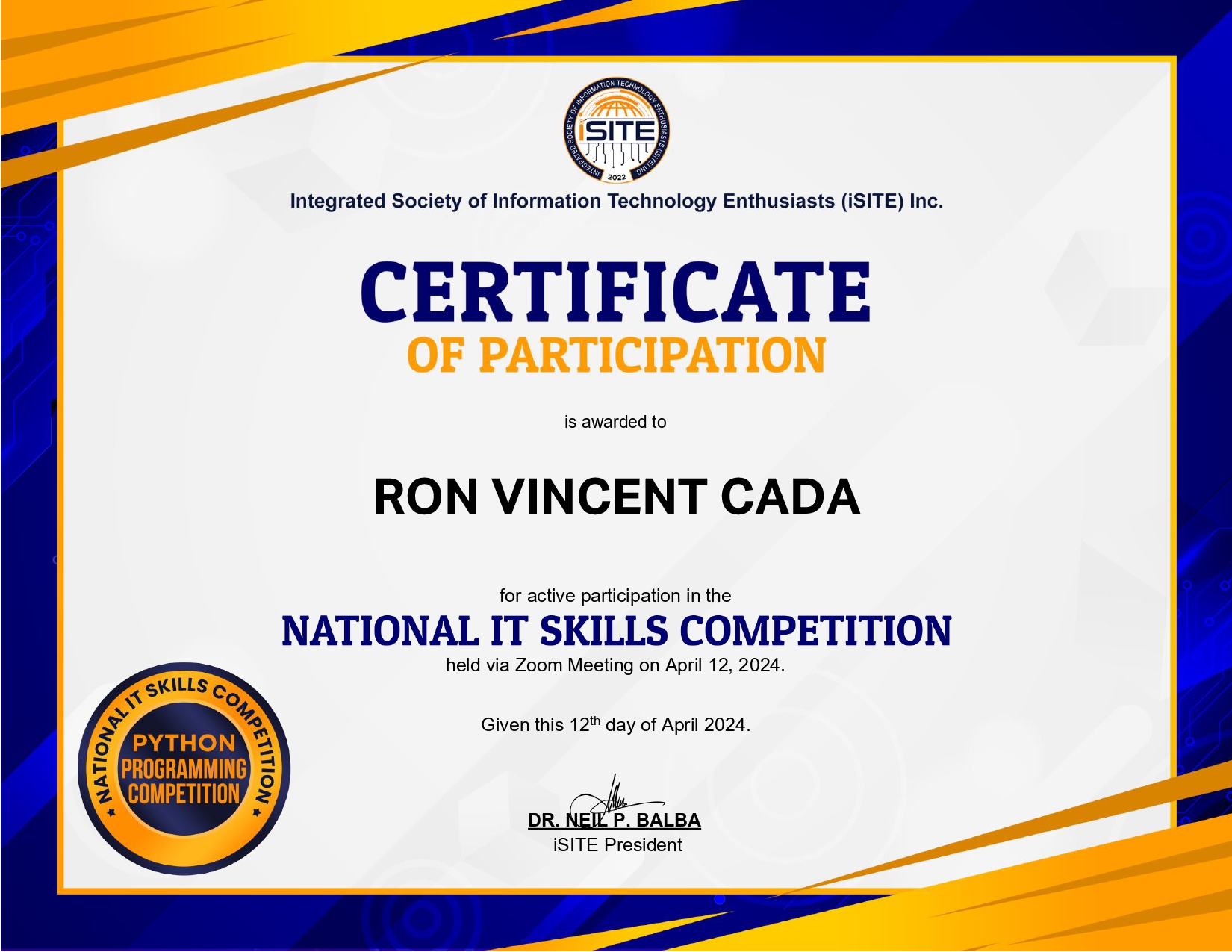 ISITE National IT Skills Competition 2024