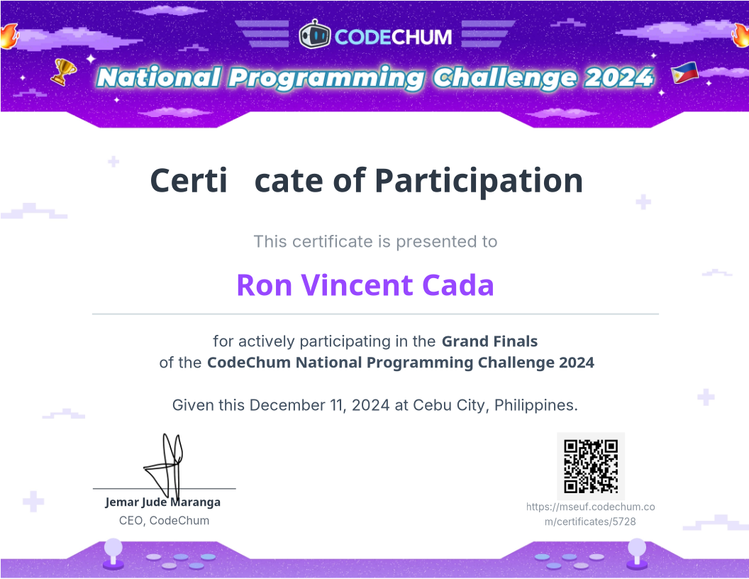 CodeChum National Programming Competition - Grand Finals