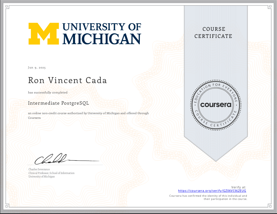 Intermediate PostgreSQL